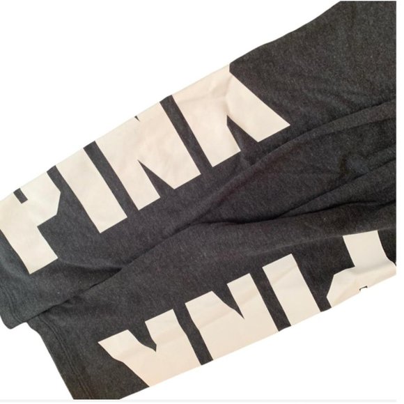 🌟HOST PICK!🌟 Iconic Victoria Secret’s PINK grey leggings with emblem - Picture 3 of 4
